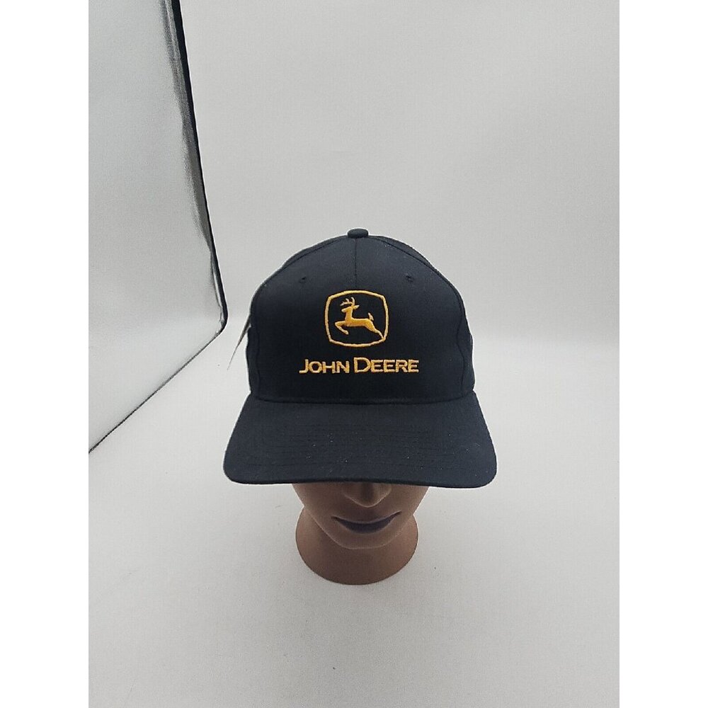 John Deere Tractor‎ Black Yellow Adjustable Snapback Baseball Cap Hat New